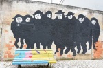 塀とベンチのアート・アゲダ　in portugal