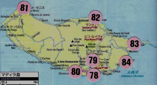 ポルトガルのマデイラ島の地図